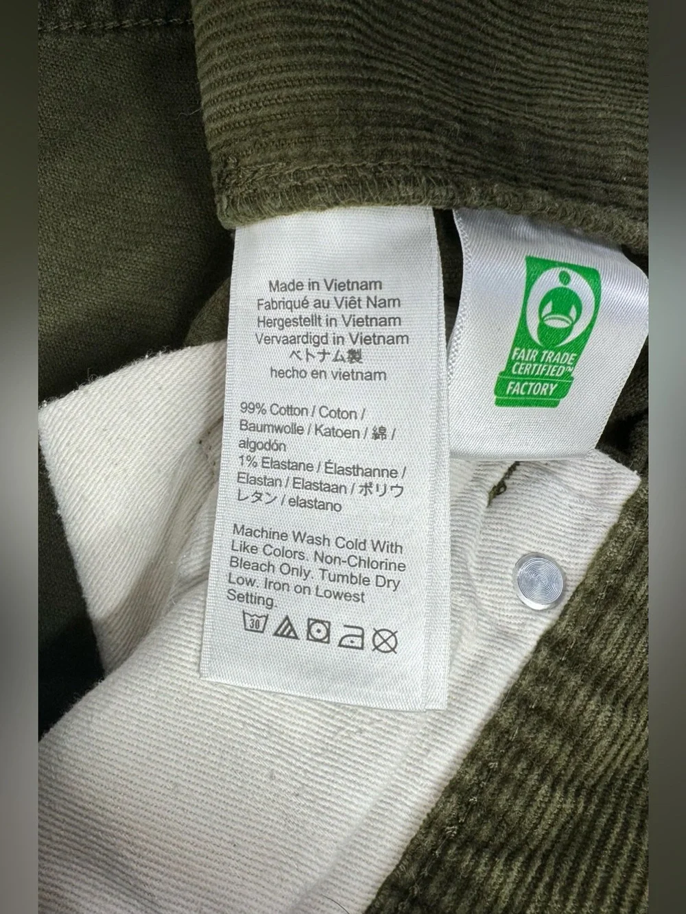 J Crew Corduroy Pants Mens 31x29 Green 484 Slim Fit
